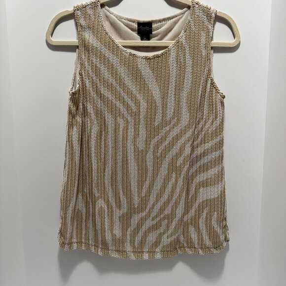 TRAVELERS COLLECTION BY CHICO Animal Print Round Neck Pullover with Lining Top - Picture 1 of 4